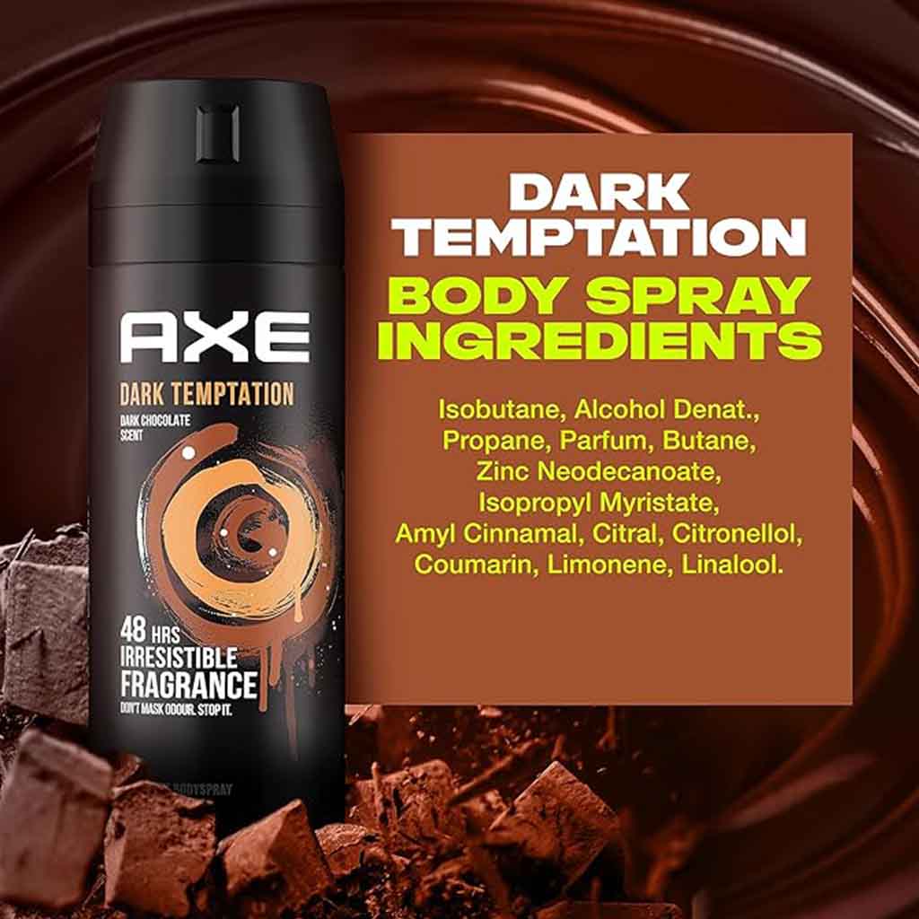 Axe Dark Temptation Dark Chocolate Fragrance Deodorant Body Spray For Men 150ml