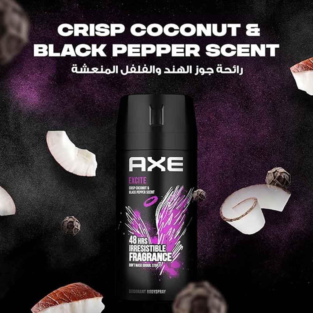Axe Excite Crisp Coconut & Black Pepper Scent Deodorant Body Spray 120ml