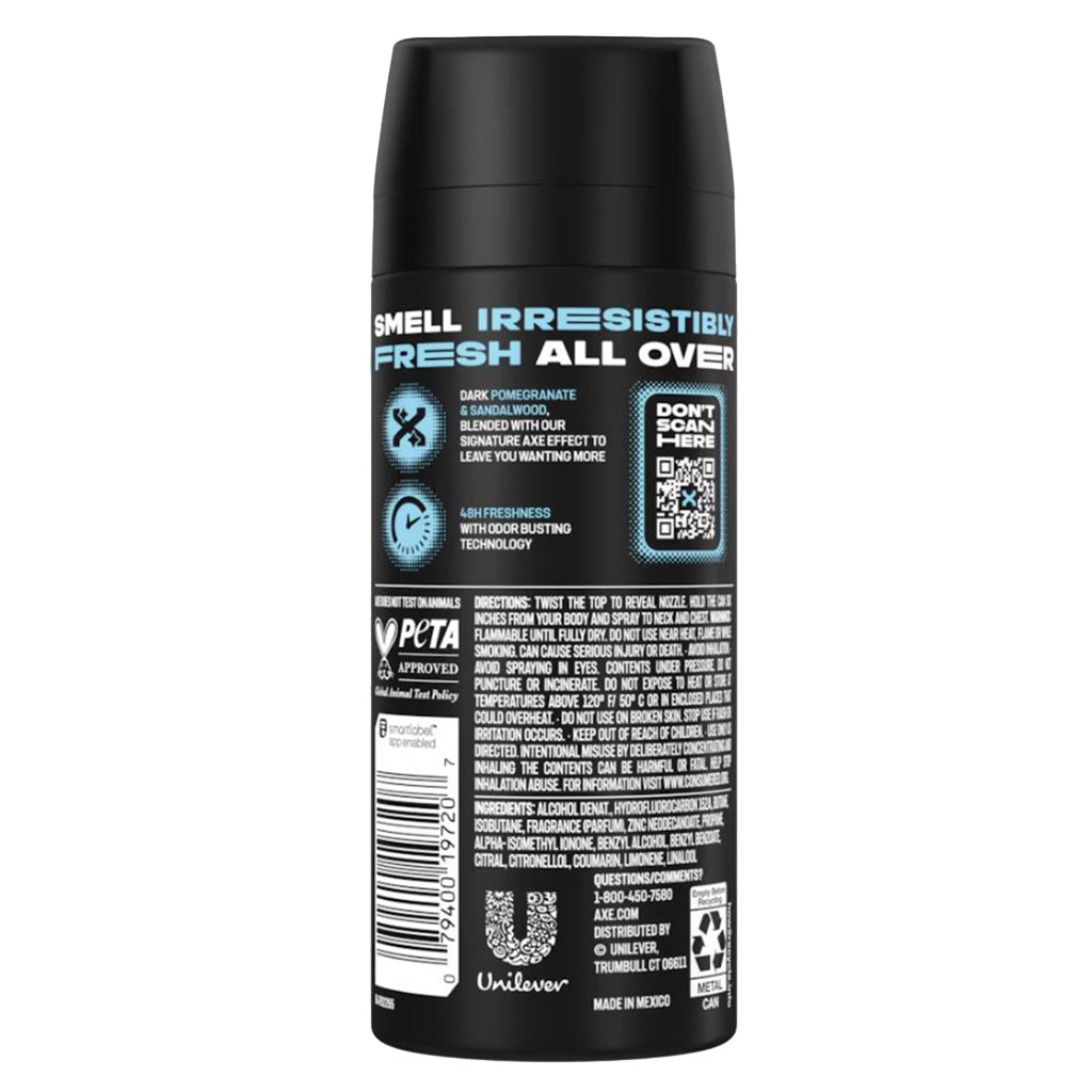 Axe Anarchy Dark Pomegranate & Sandalwood Scent Deodorant Body Spray For Men 120ml