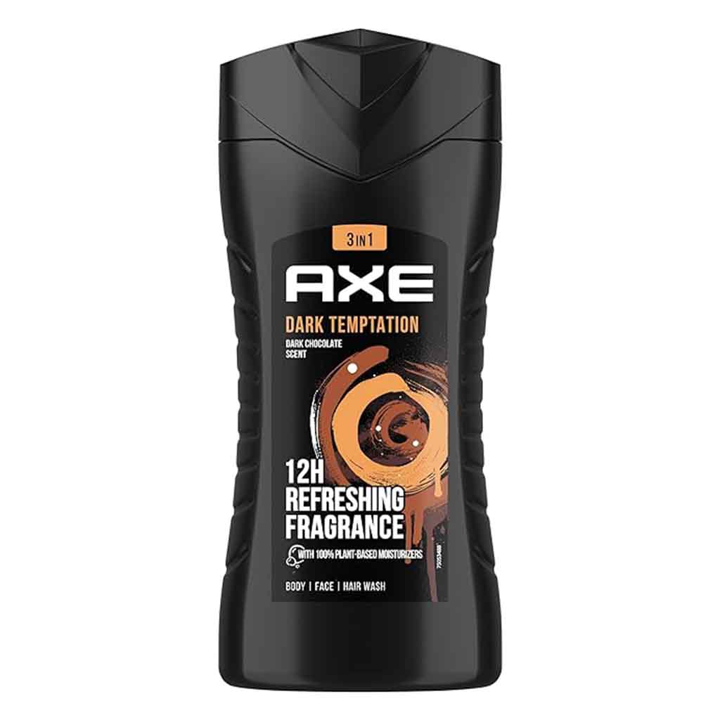 Axe Dark Temptation Dark Chocolate Fragrance 3-in-1 Scent Shower Gel For Men 250ml