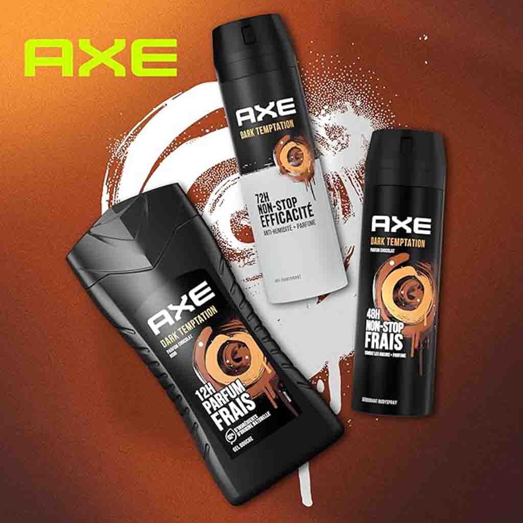 Axe Dark Temptation Dark Chocolate Fragrance 3-in-1 Scent Shower Gel For Men 250ml