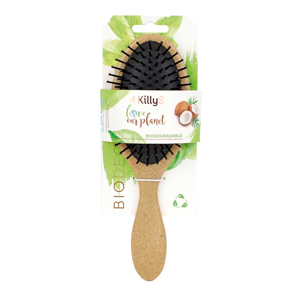 Killys Biodegradable Hairbrush Made of Coconut Shread - Oval 