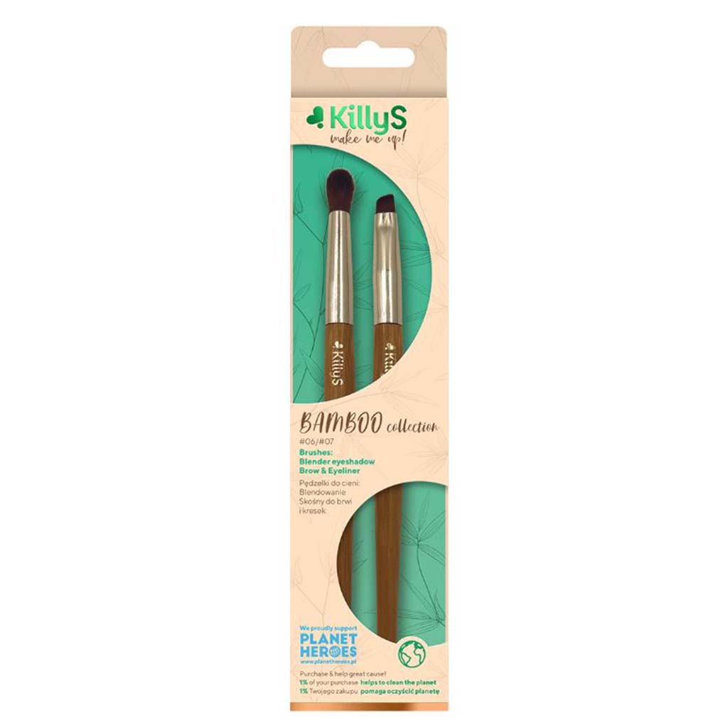 Killys Bamboo Collection Make-up Brush, Pack of Brow & Eyeliner, Eyeshadow Blender Brush 