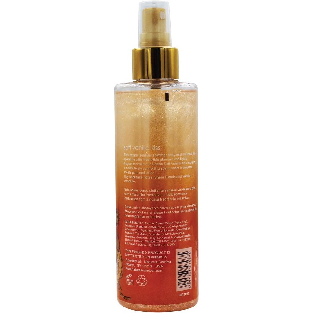 Nature's Carnival Soft Vanilla Kiss Shimmer Body Mist For Women 236ml