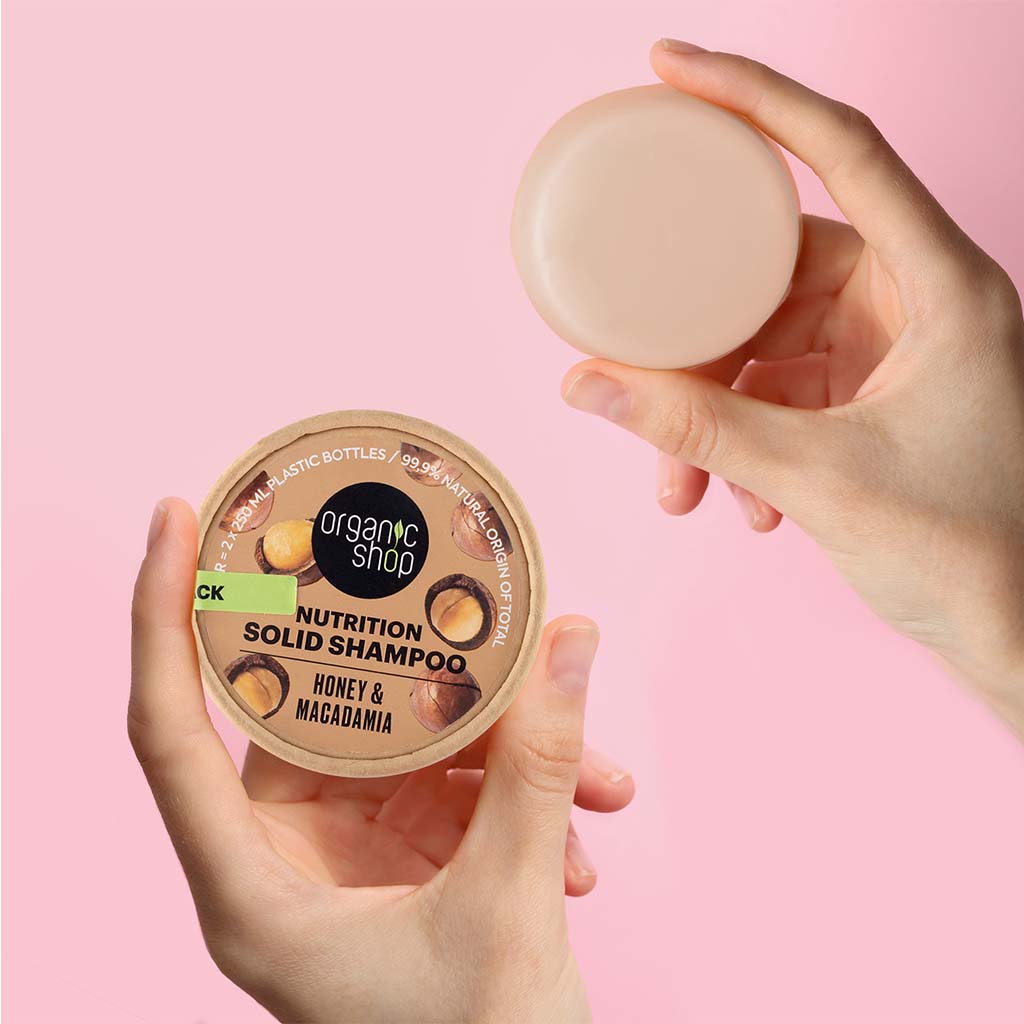 Organic Shop Honey & Macadamia Nutrition Solid Shampoo Bar 60g
