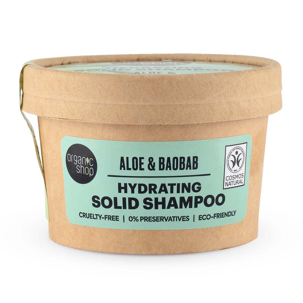 Organic Shop Aloe & Baobab Hydrating Solid Shampoo Bar 60g