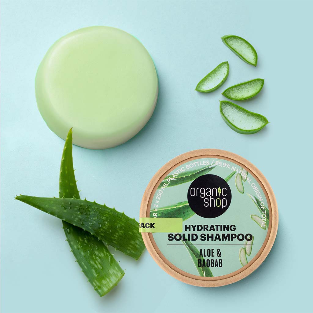 Organic Shop Aloe & Baobab Hydrating Solid Shampoo Bar 60g