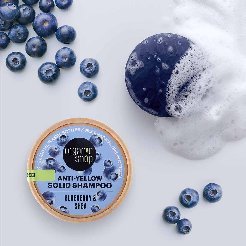 Organic Shop Blueberry & Shea Anti-Yellow Solid Shampoo Bar 60g
