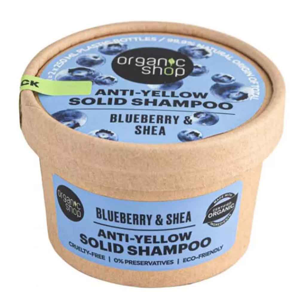 Organic Shop Blueberry & Shea Anti-Yellow Solid Shampoo Bar 60g