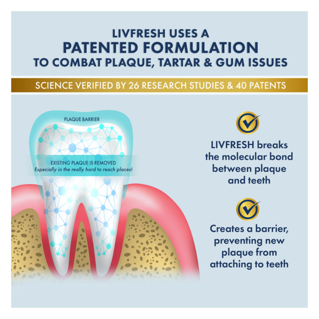 Livfresh Mild Peppermint Whitening Non-Foaming Gel Toothpaste 50g