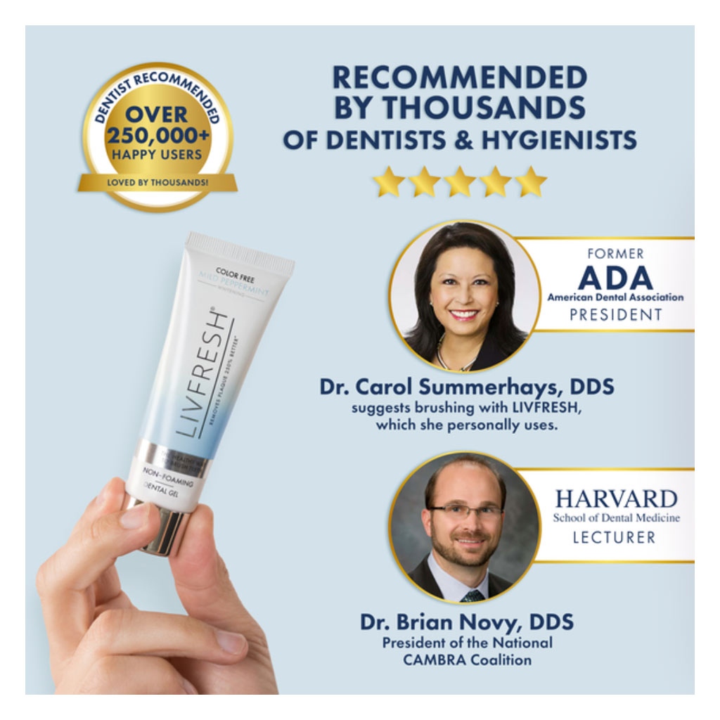 Livfresh Mild Peppermint Whitening Non-Foaming Gel Toothpaste 50g