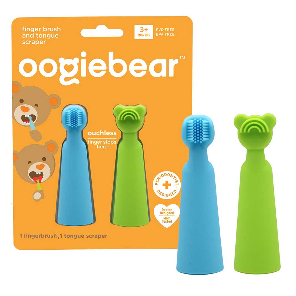 Oogiebear Baby Finger Brush & Tongue Scrapper For 3+ Months, Pack of 2’s