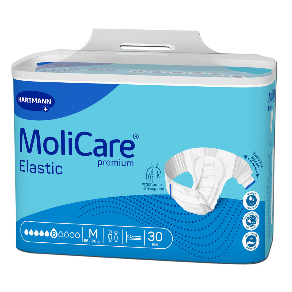 Hartmann Molicare Premium Elastic Adult Diapers 85x120cm - Medium, Pack of 30's