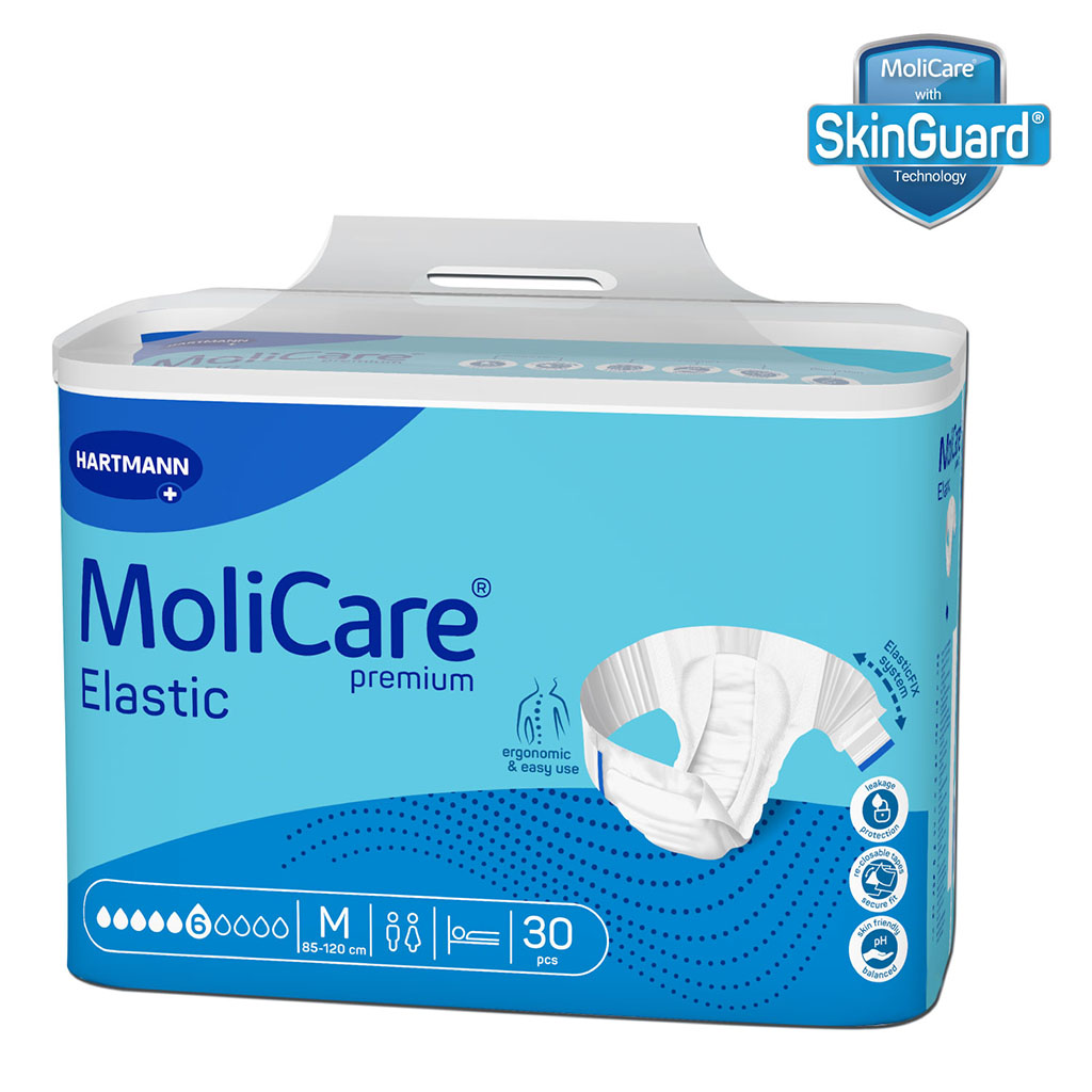 Hartmann Molicare Premium Elastic Adult Diapers 85x120cm - Medium, Pack of 30's