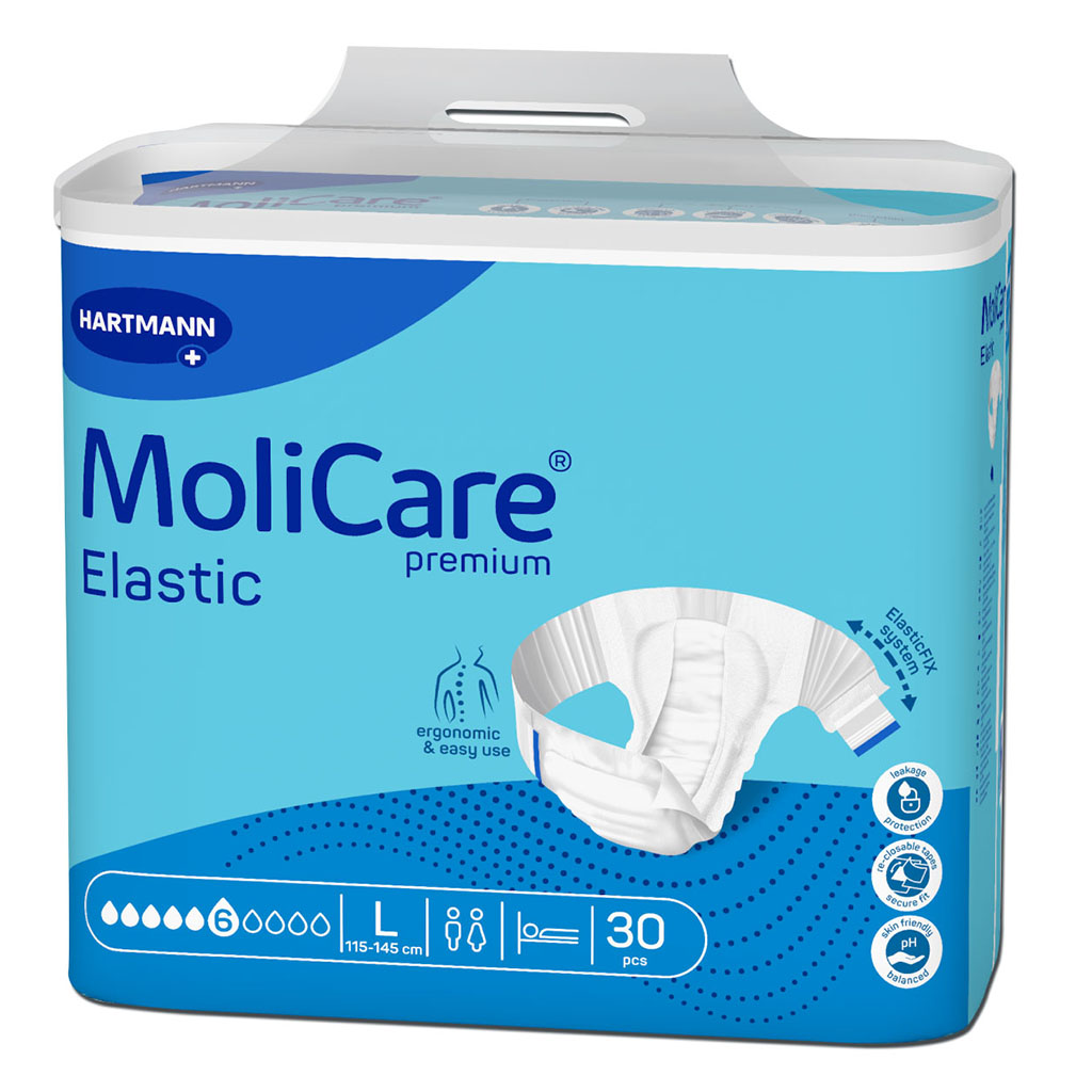 Hartmann Molicare Premium Elastic Adult Diapers 115x145cm - Large, Pack of 30's