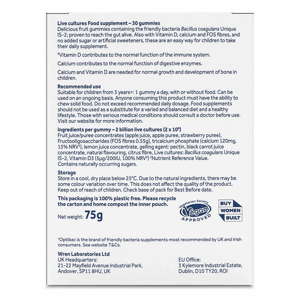 Optibac Probiotics Kids Gummies For Gut & Immune Health, Pack of 30’s