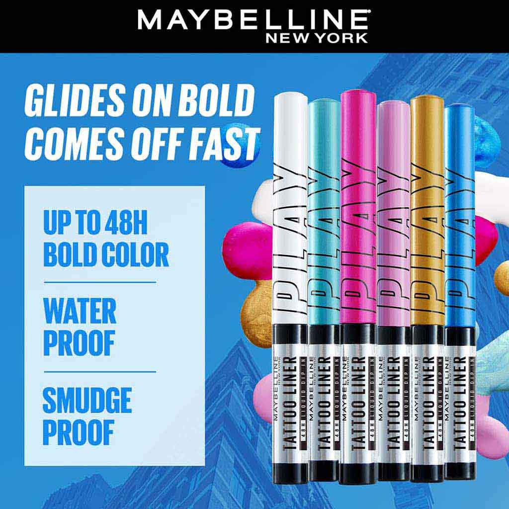 Maybelline Tattoo Liquid Eyeliner - Play Blue