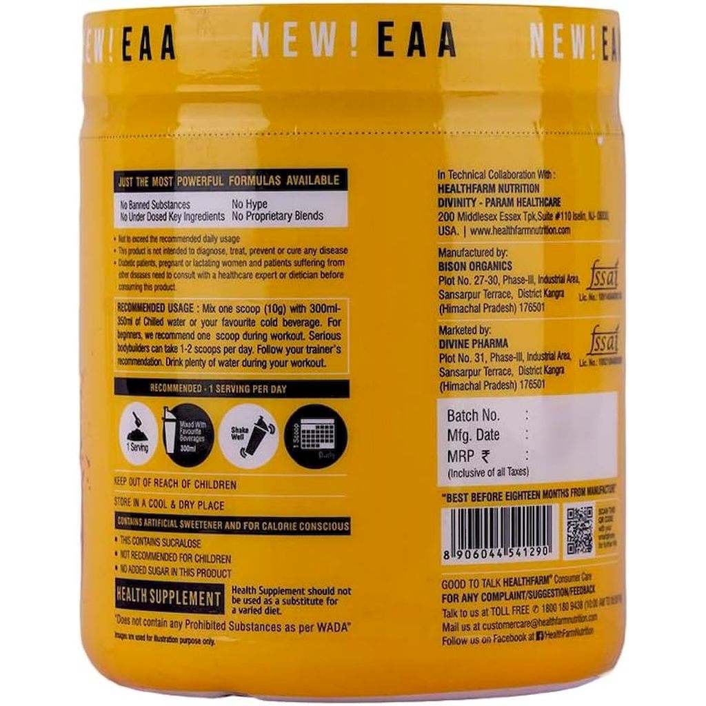 Healthfarm EAA Essential Aminos Supplement - Fruit Punch 300g, 30 Servings