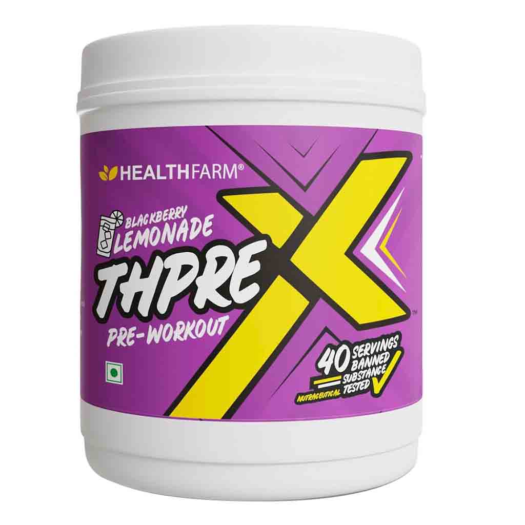 Healthfarm ThPreX Pre-Workout Supplement - Blackberry Lemonade Flavor 500g, 40 Servings