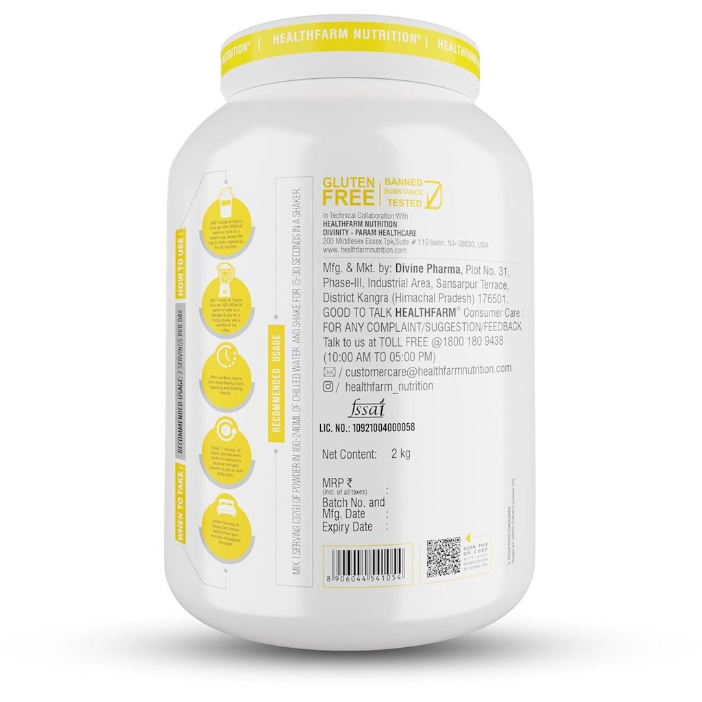 Healthfarm ISO Pro Zero Whey Protein Isolate Powder, Triple Chocolate 2kg - 62 Servings