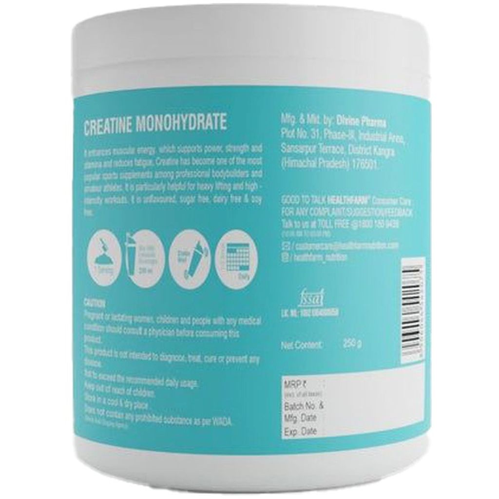 Healthfarm Creatine Monohydrate Unflavored Powder 250g - 83 Servings