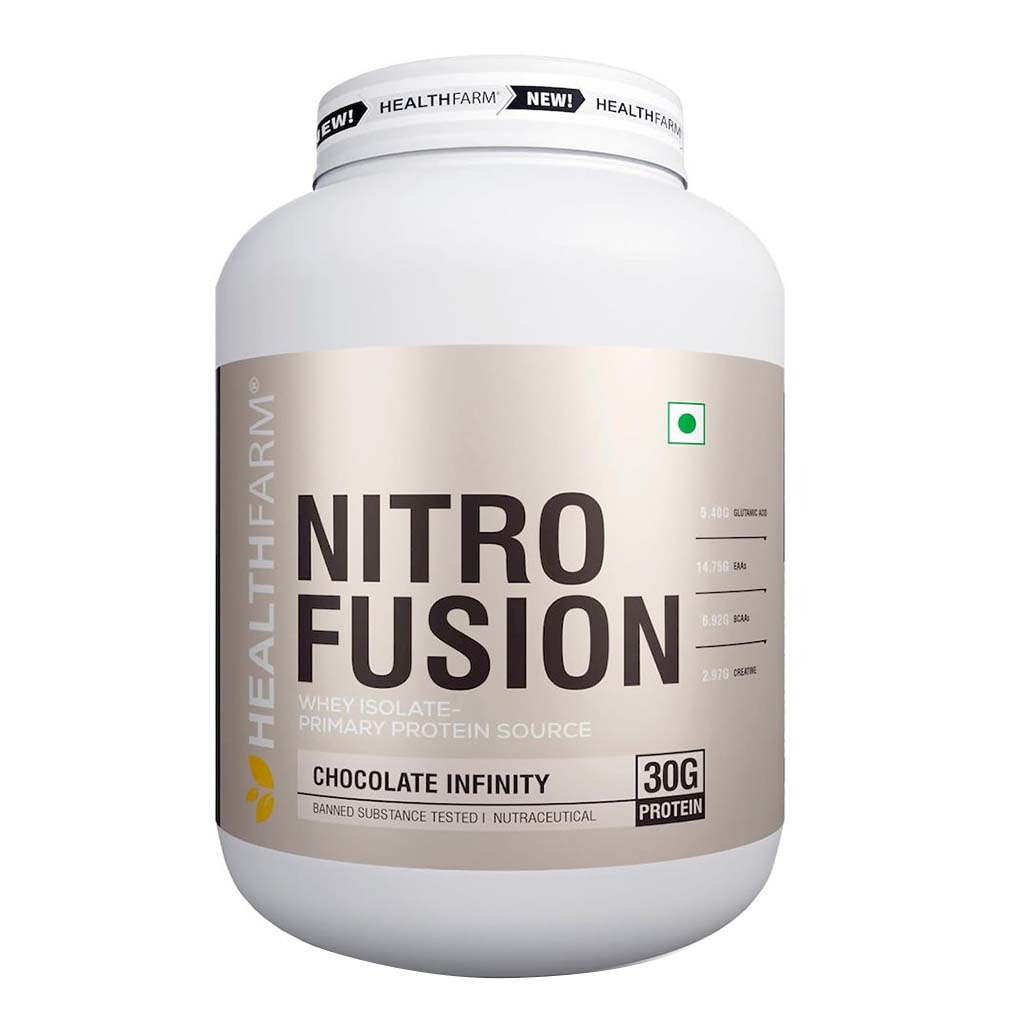 Healthfarm Nitro Fusion Whey Isolate Protein Powder - Chocolate Infinity 2kg - 62 Servings