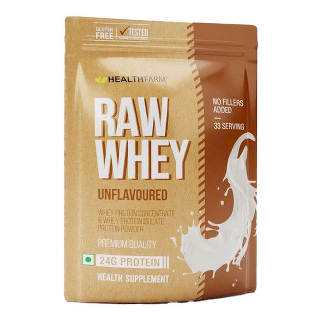 Healthfarm Raw Unflavored Whey Protein Powder 1kg - 33 Servings