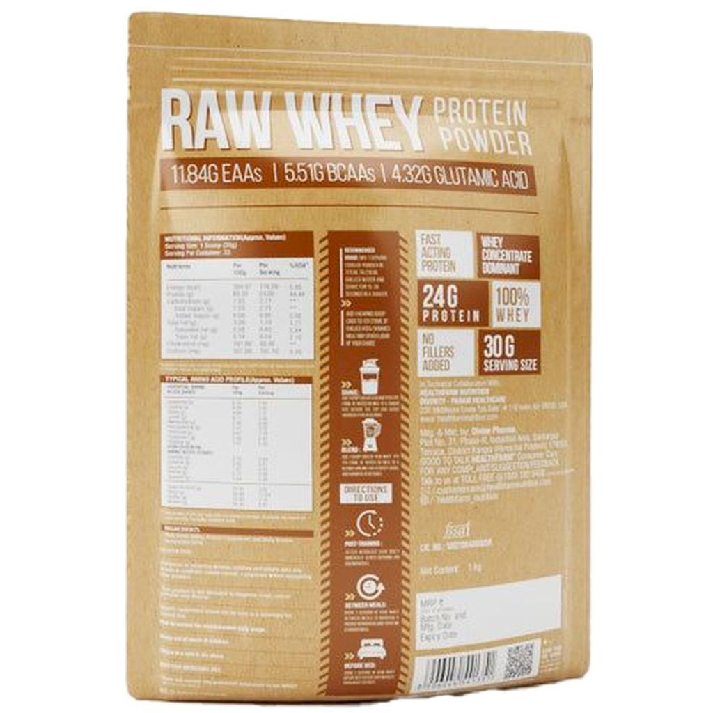 Healthfarm Raw Unflavored Whey Protein Powder 1kg - 33 Servings