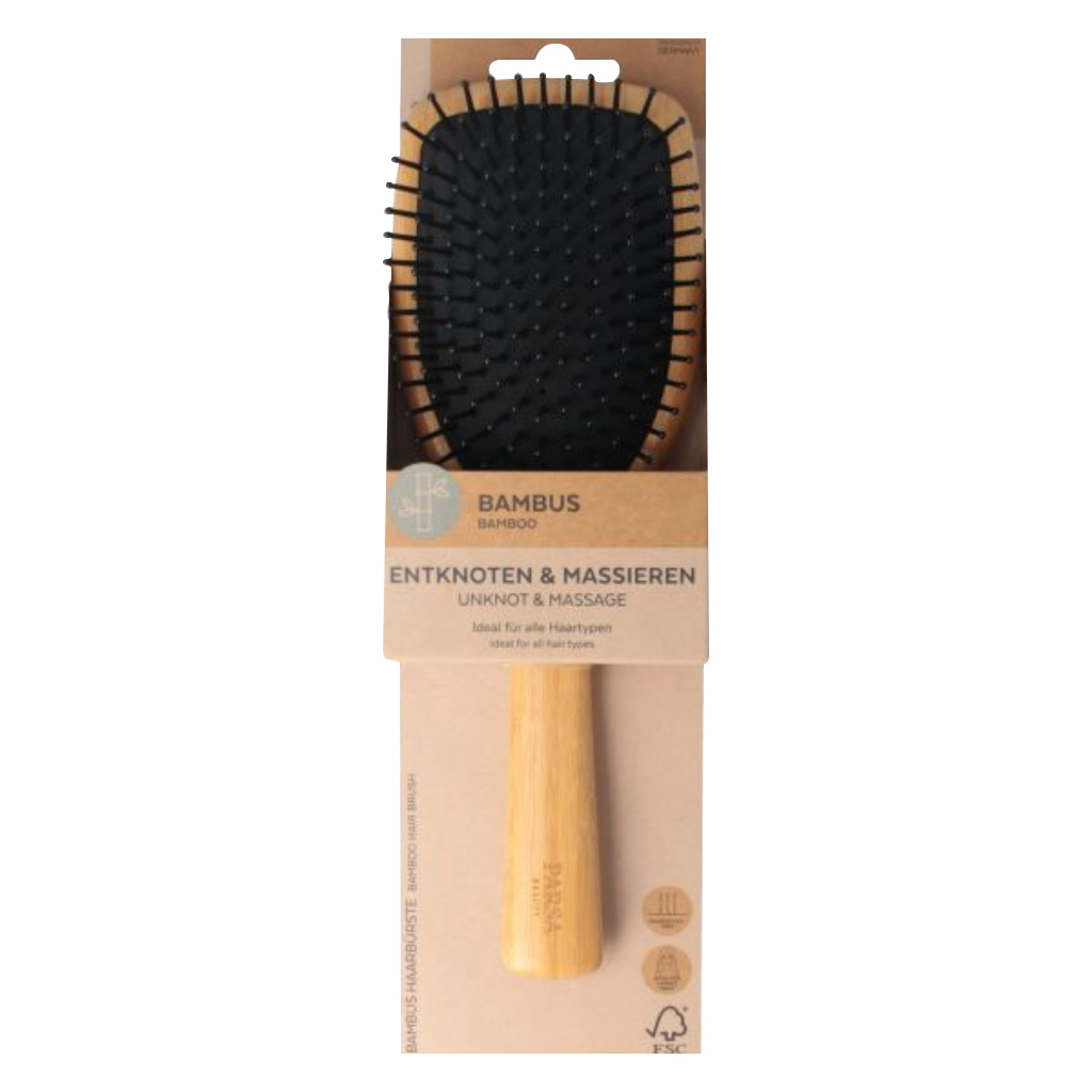 Parsa Beauty Unknot & Massage Bamboo Paddle Hairbrush 