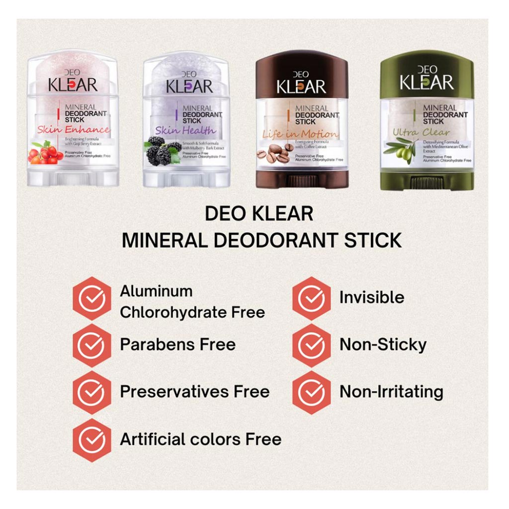 Deo Klear Life In Motion Mineral Deodorant Stick For Men 70g