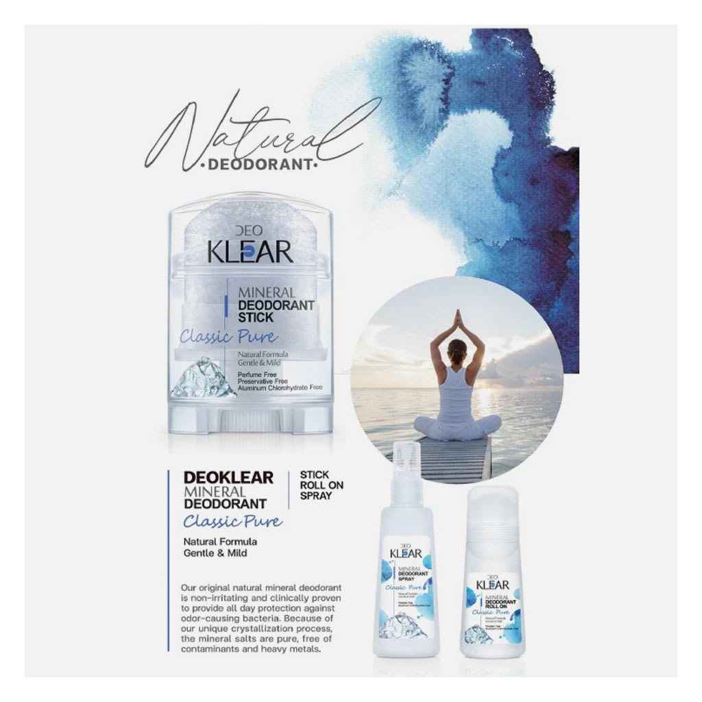 Deo Klear Classic Pure Mineral Deodorant Spray 100ml