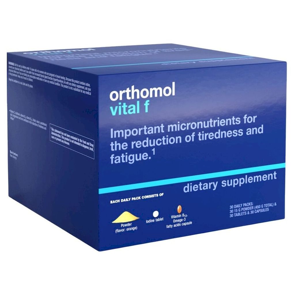 Orthomol Vital F Women Supplement Powder + Capsules + Tablets, Pack of 30's