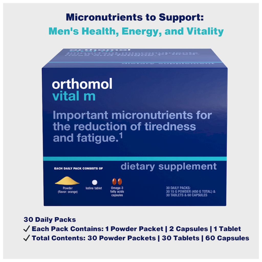 Orthomol Vital M Men's Supplement Powder + Capsules + Tablets, Pack of 30's