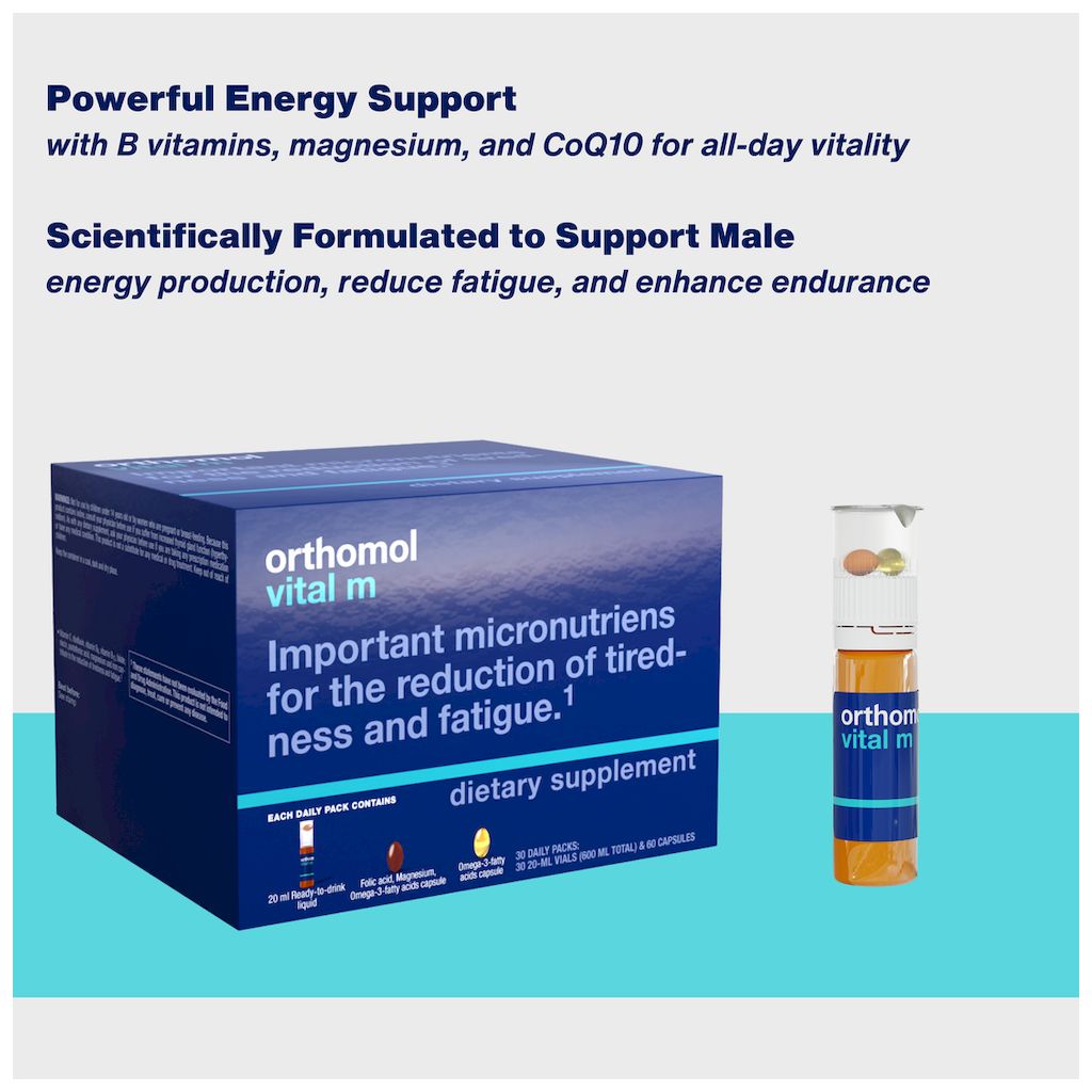 Orthomol Vital M Men's Supplement Vials + Capsules, Pack of 30's