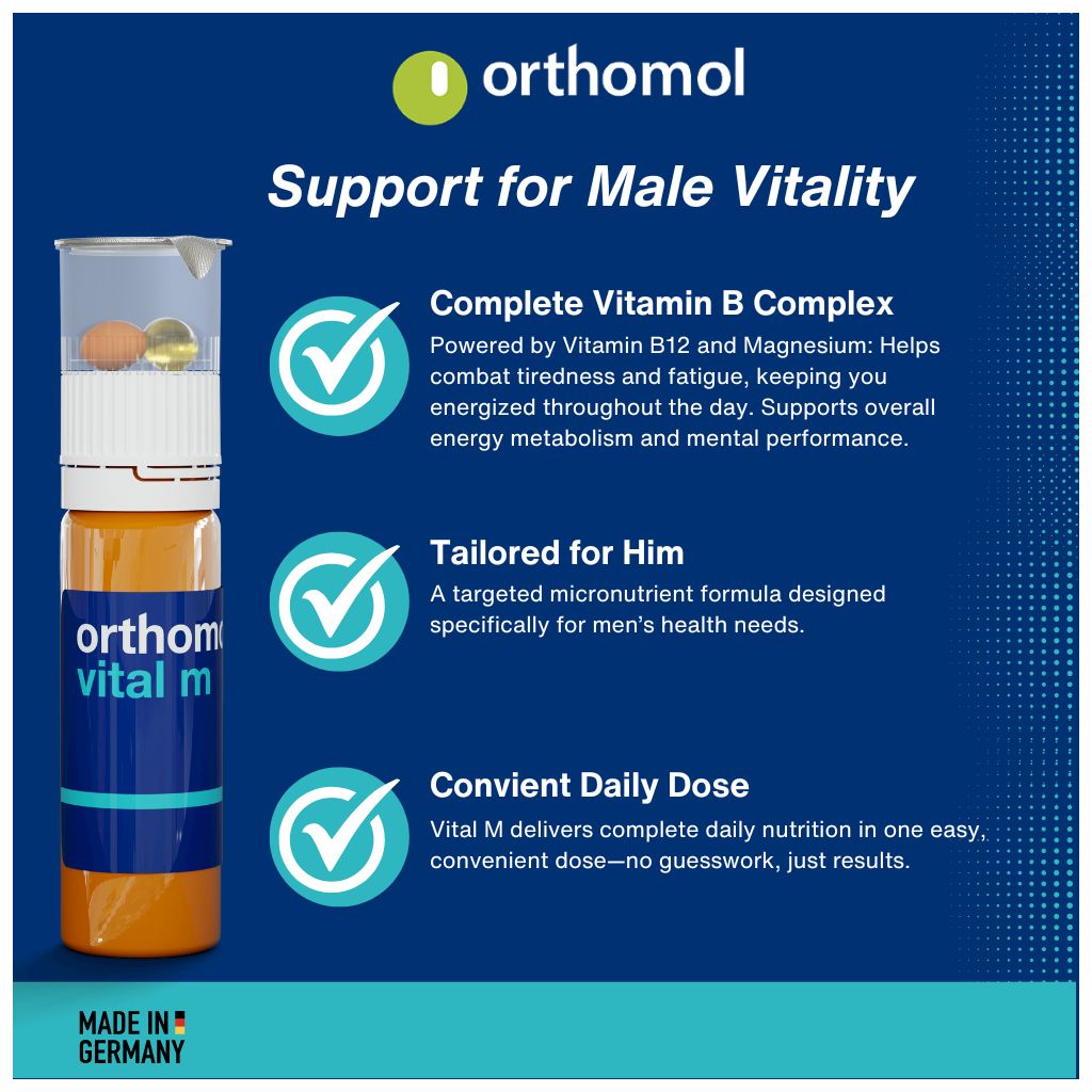 Orthomol Vital M Men's Supplement Vials + Capsules, Pack of 30's