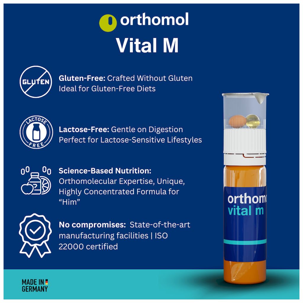 Orthomol Vital M Men's Supplement Vials + Capsules, Pack of 30's