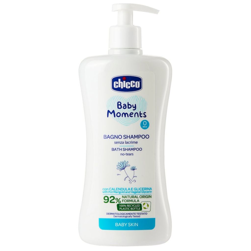 Chicco Baby Moments 0M+ No-Tears Baby Bath Shampoo 500ml 