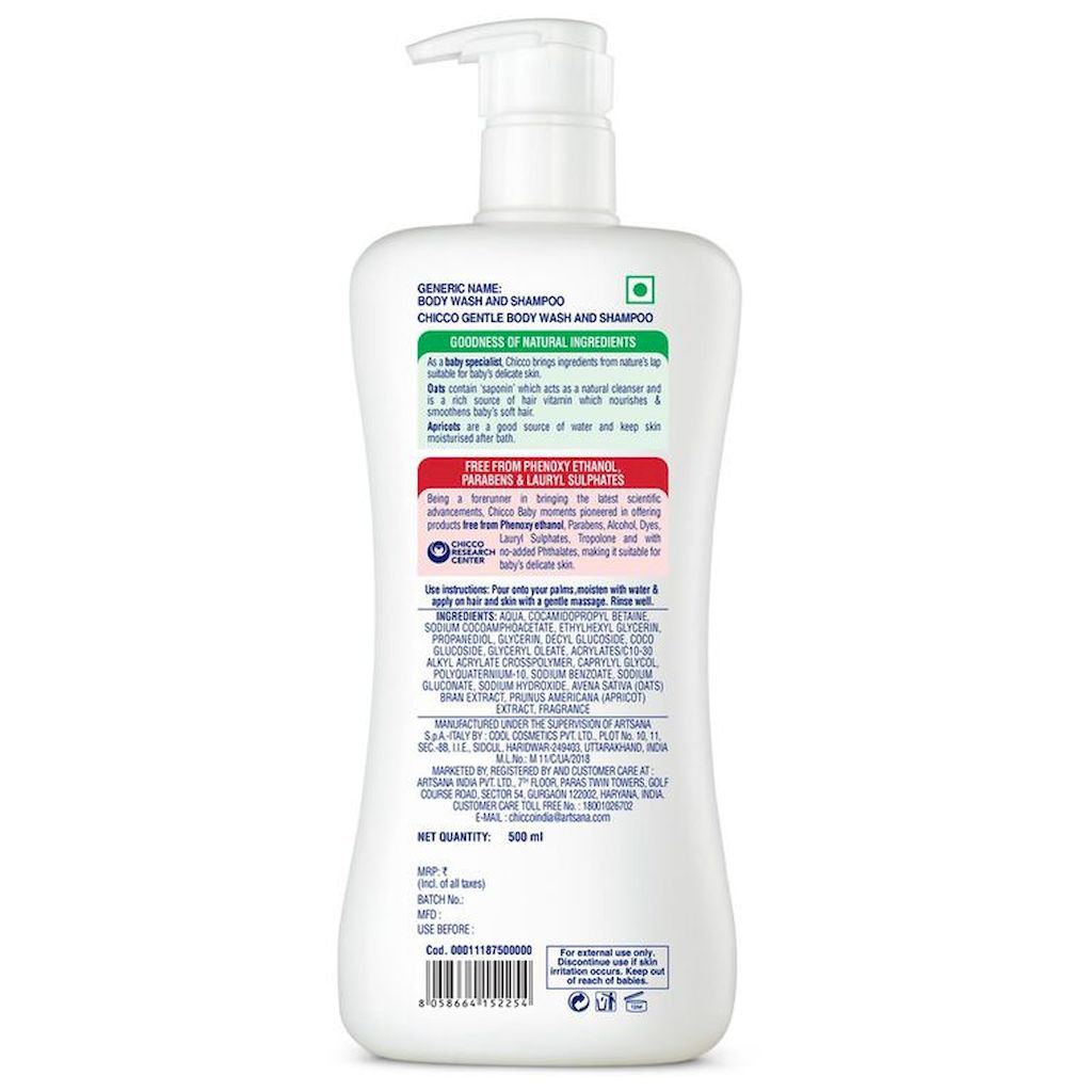 Chicco Baby Moments 0M+ Gentle Body Wash And Shampoo 500ml