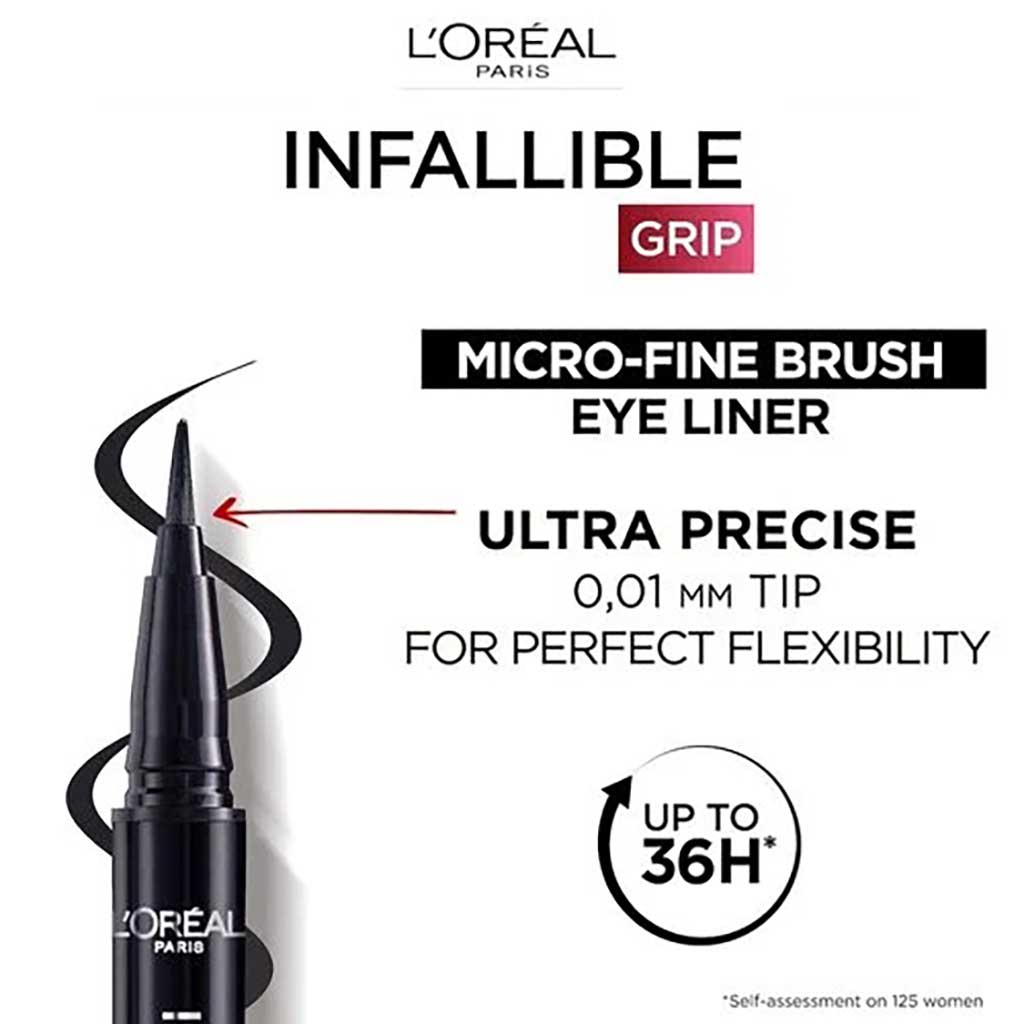 L'Oreal Paris Infallible Grip Micro-Fine Brush Eyeliner 01 - Obsidian Black