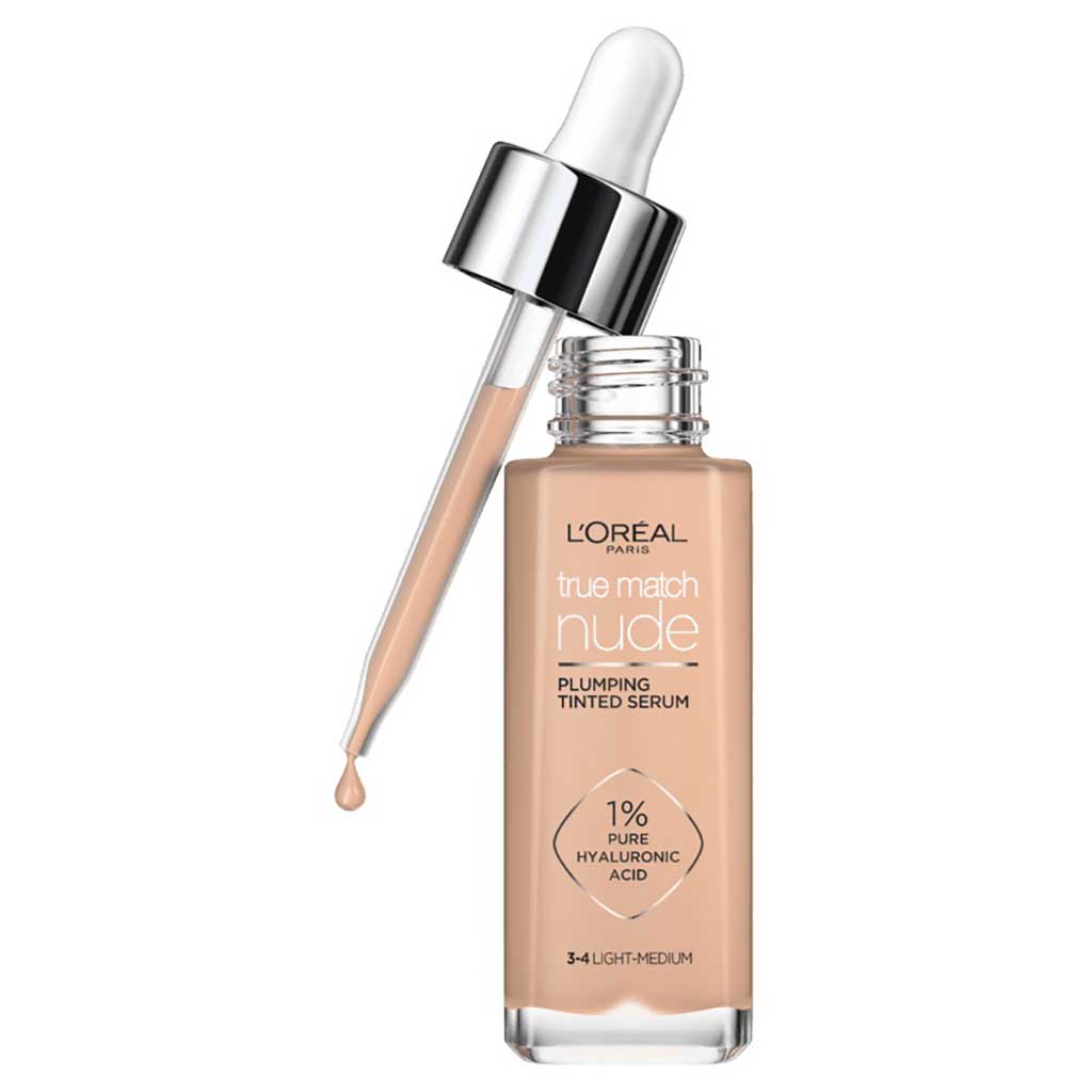 L'Oreal Paris True Match Nude Tinted Serum, Shade 3-4 Light Medium