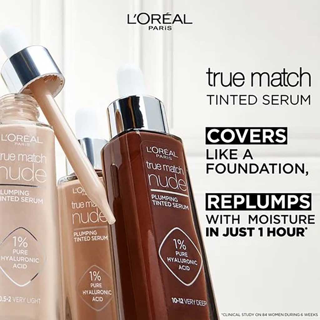 L'Oreal Paris True Match Nude Tinted Serum 30ml, Shade 5-6 Medium Tan