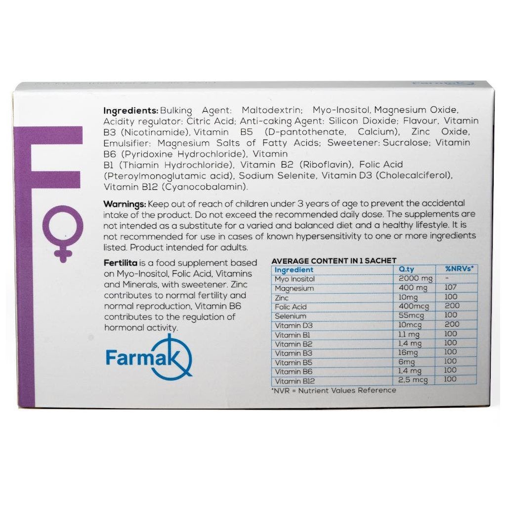Fertilita Myo-Inositol & Folic Acid Food Supplement Sachets, Pack of 20's