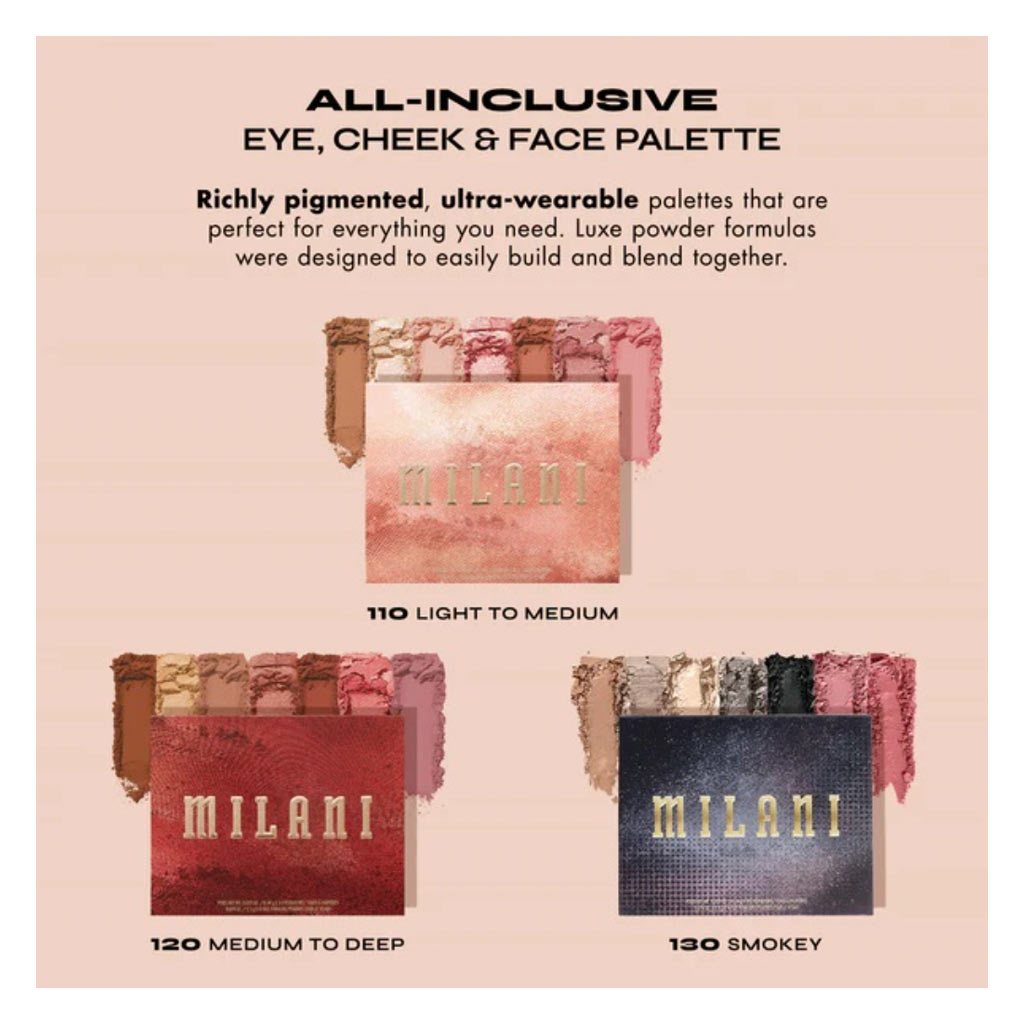 Milani Cosmetics All-Inclusive Eye, Cheek & Face Palette -110 Light To Medium