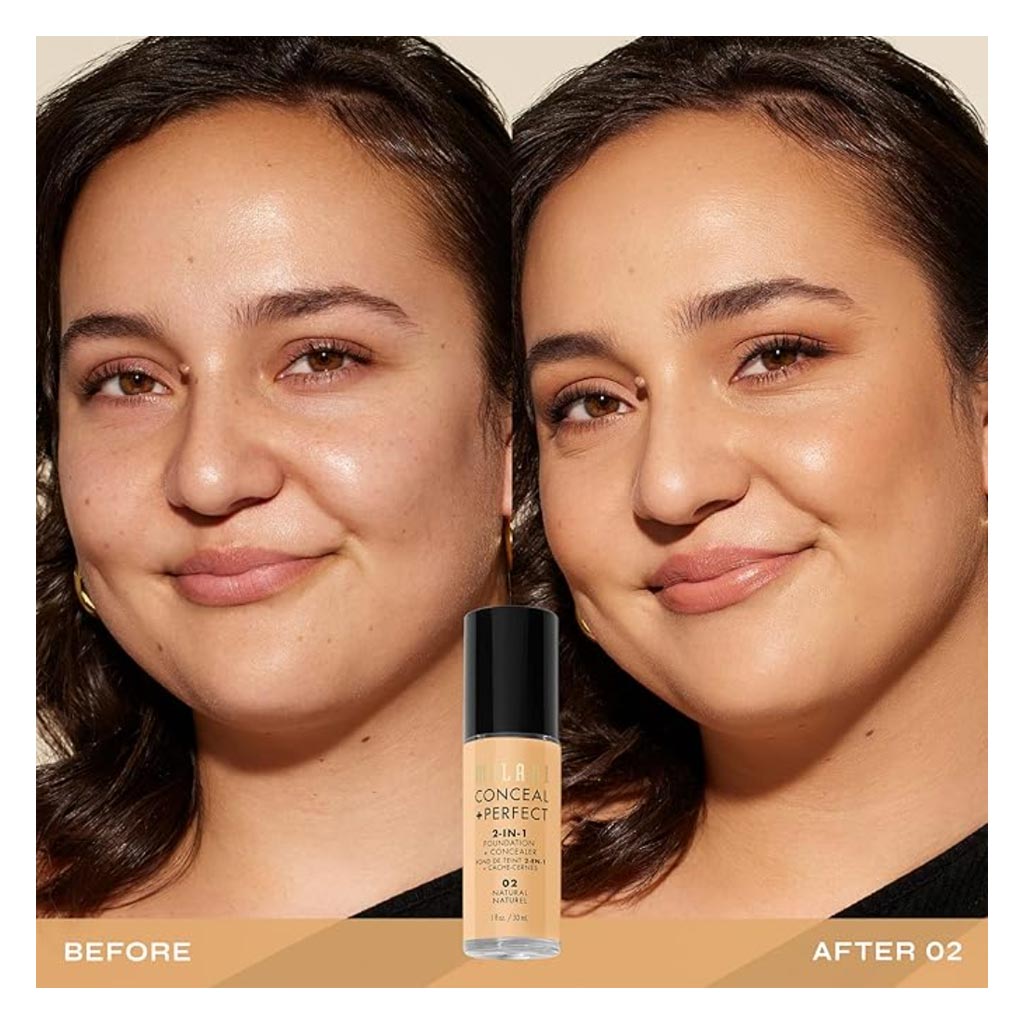 Milani Cosmetics Conceal + Perfect 2-In-1 Foundation & Concealer 30ml - 02 Natural