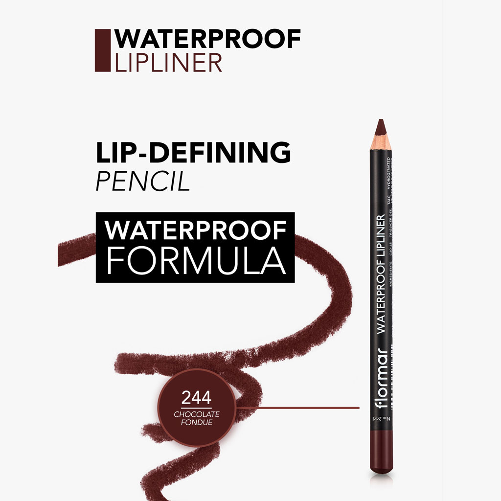 Flormar Waterproof Lipliner Pencil - Shade 244 Chocolate Fondue