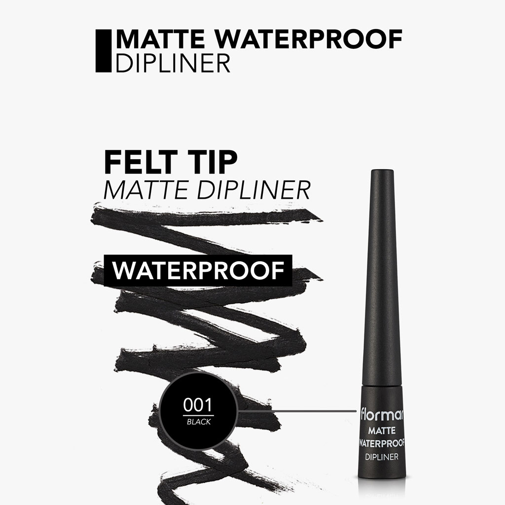 Flormar Matte Waterproof Dipliner - 001 Black