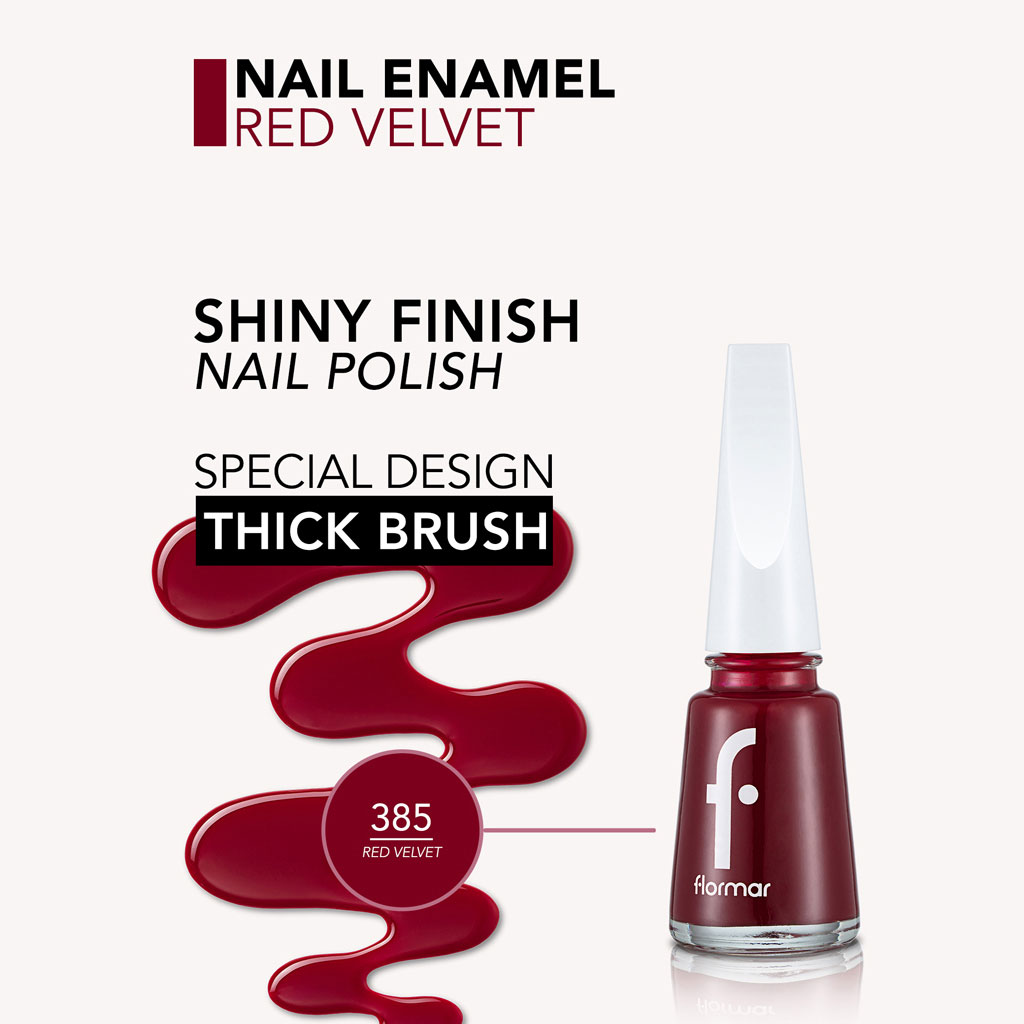 Flormar Nail Polish - 385 Red Velvet