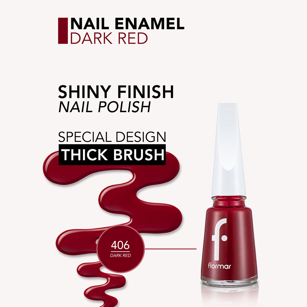 Flormar Nail Polish - 406 Dark Red