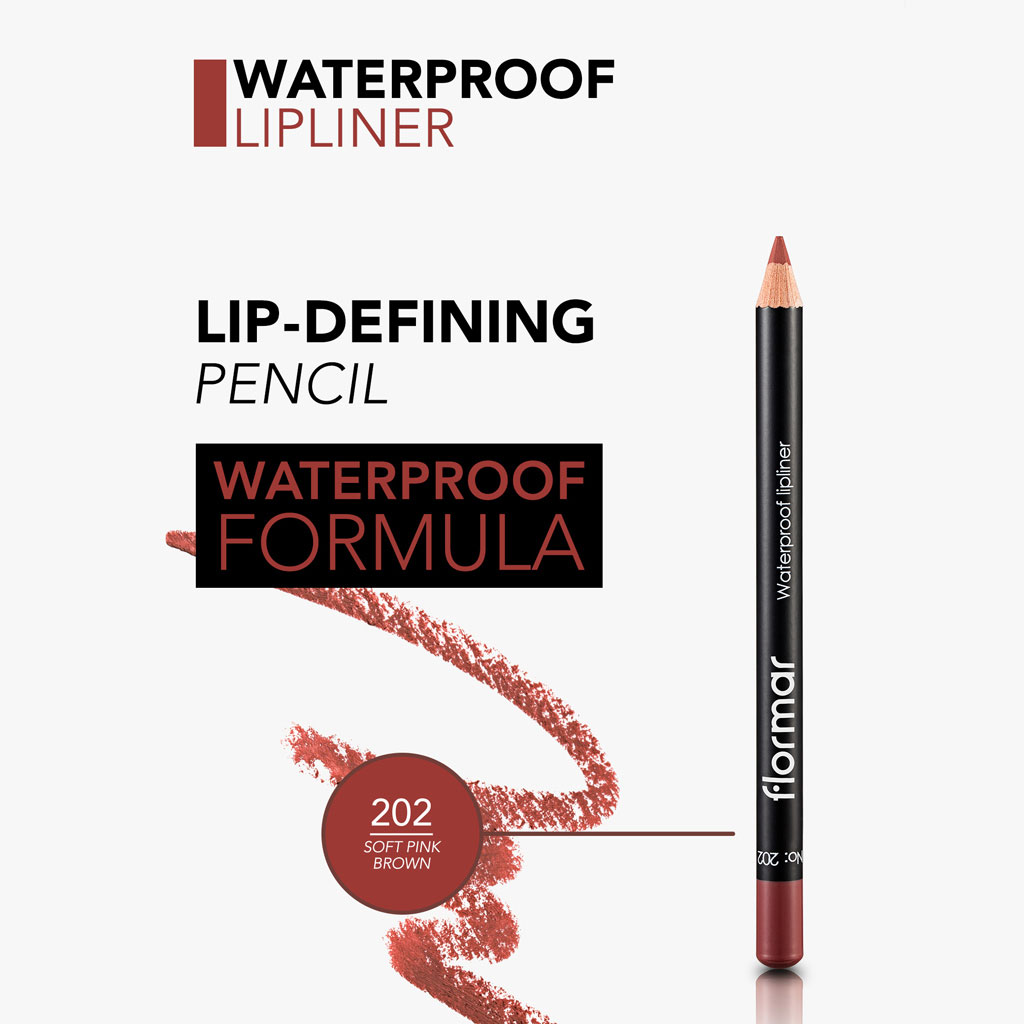 Flormar Lipliner Pencil - Shade 202 Soft Pink Brown