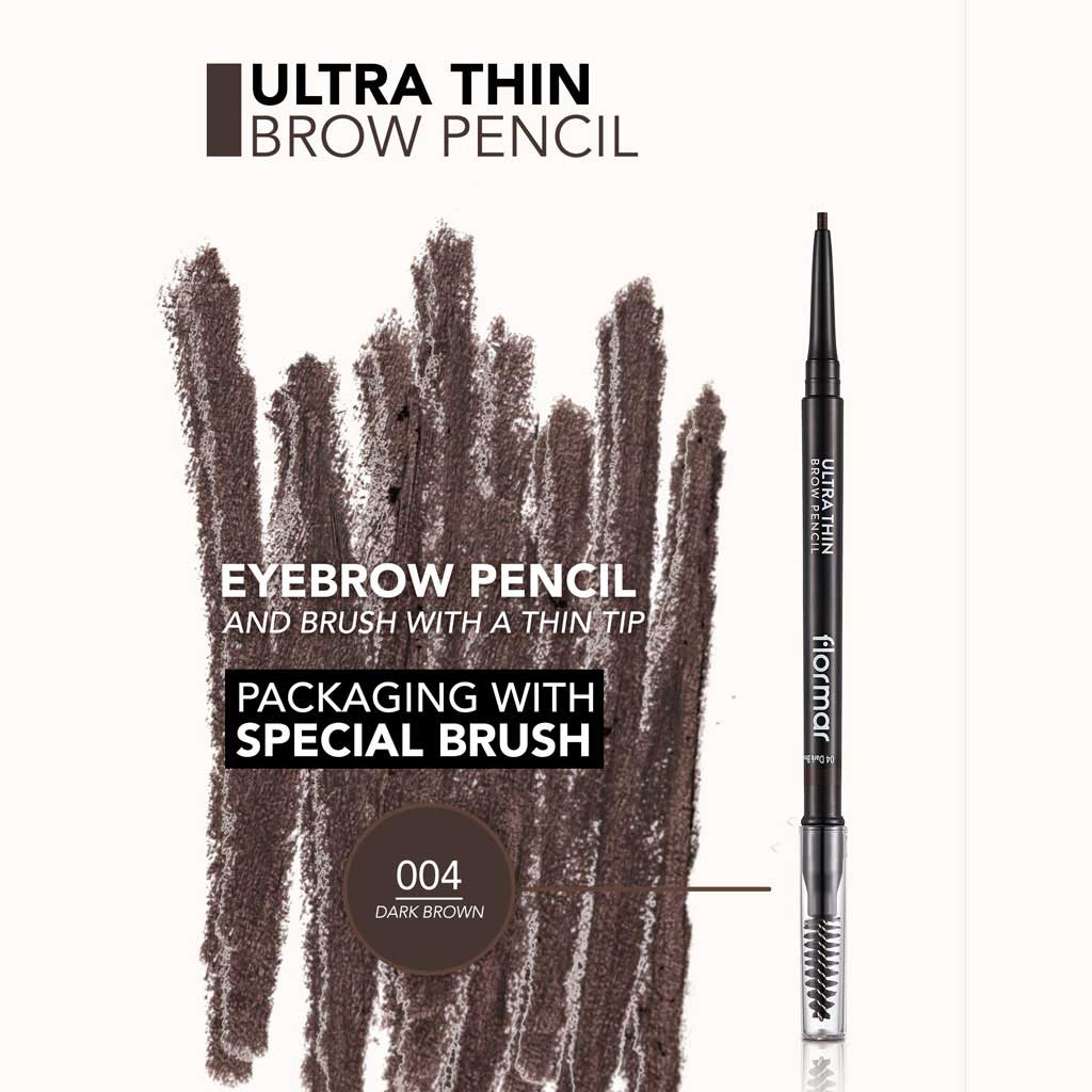 Flormar Ultra Thin Eyebrow Pencil - 004 Dark Brown